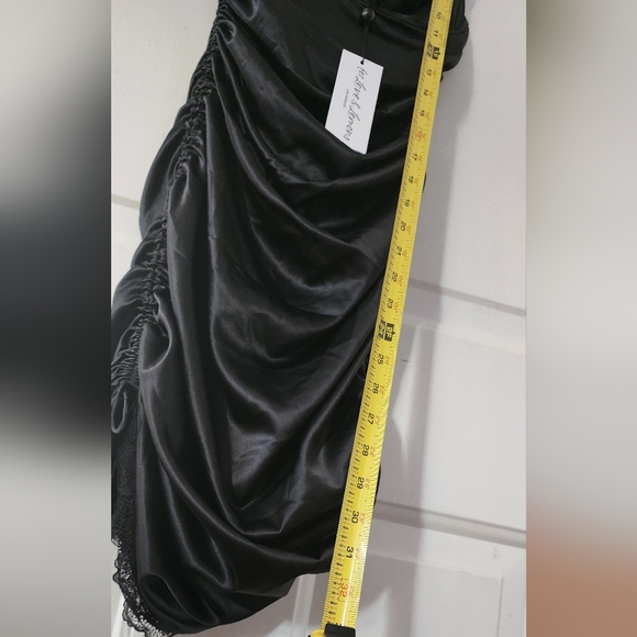 NWT For Love and Lemons Black Inez Sexy Satin Dress SIZE SMALL - Picture 8 of 8